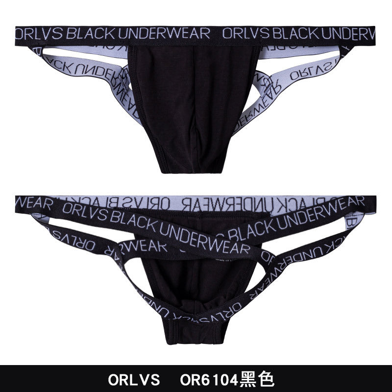 Image of Foreign trade buttocks gay four belt thong breathable bikini sports men’s t pants erotic low-rise cross-border model